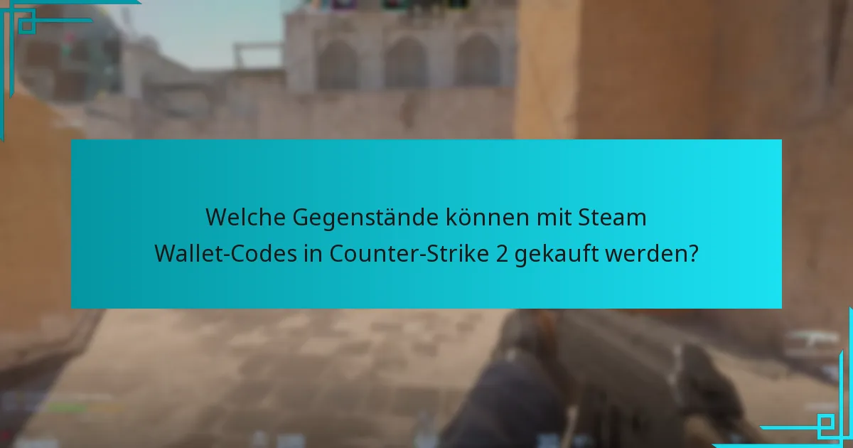 Welche Gegenstände können mit Steam Wallet-Codes in Counter-Strike 2 gekauft werden?