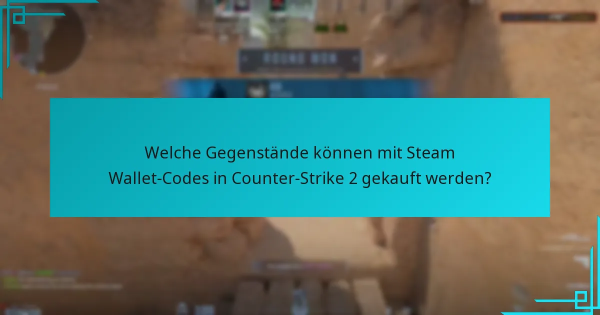 Welche Gegenstände können mit Steam Wallet-Codes in Counter-Strike 2 gekauft werden?