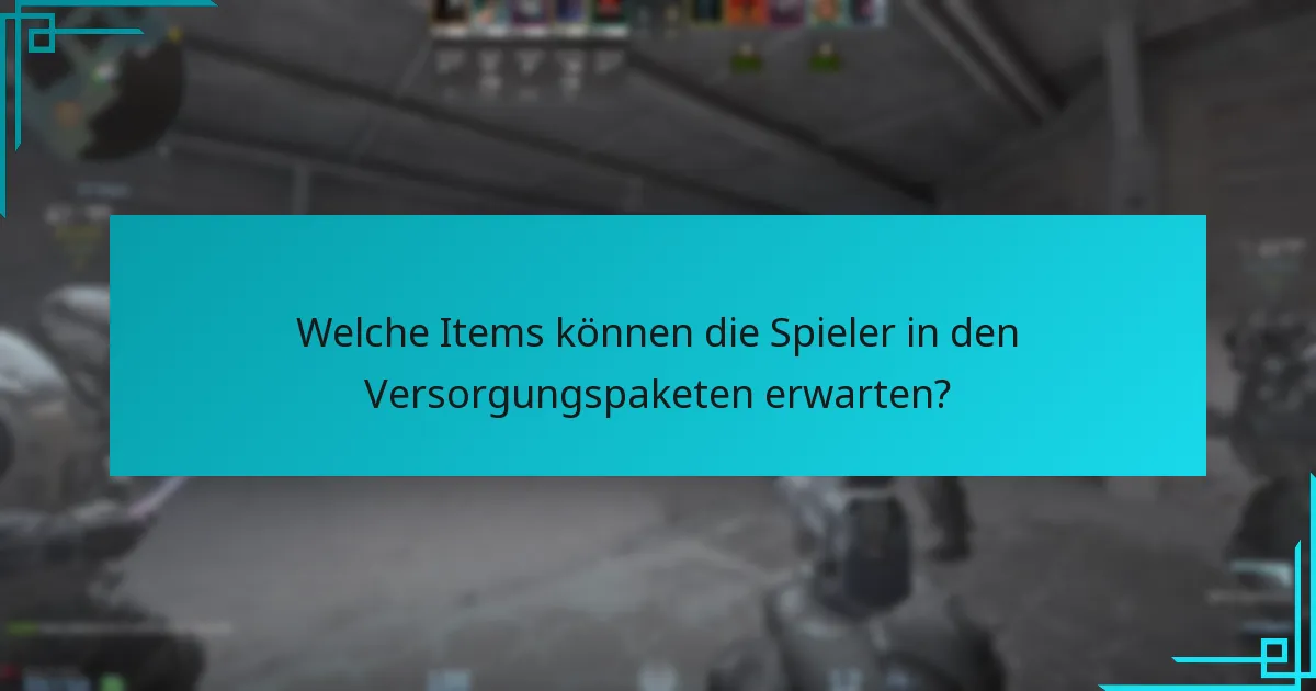 Wie können die Spieler Items aus Versorgungspaketen effektiv nutzen?