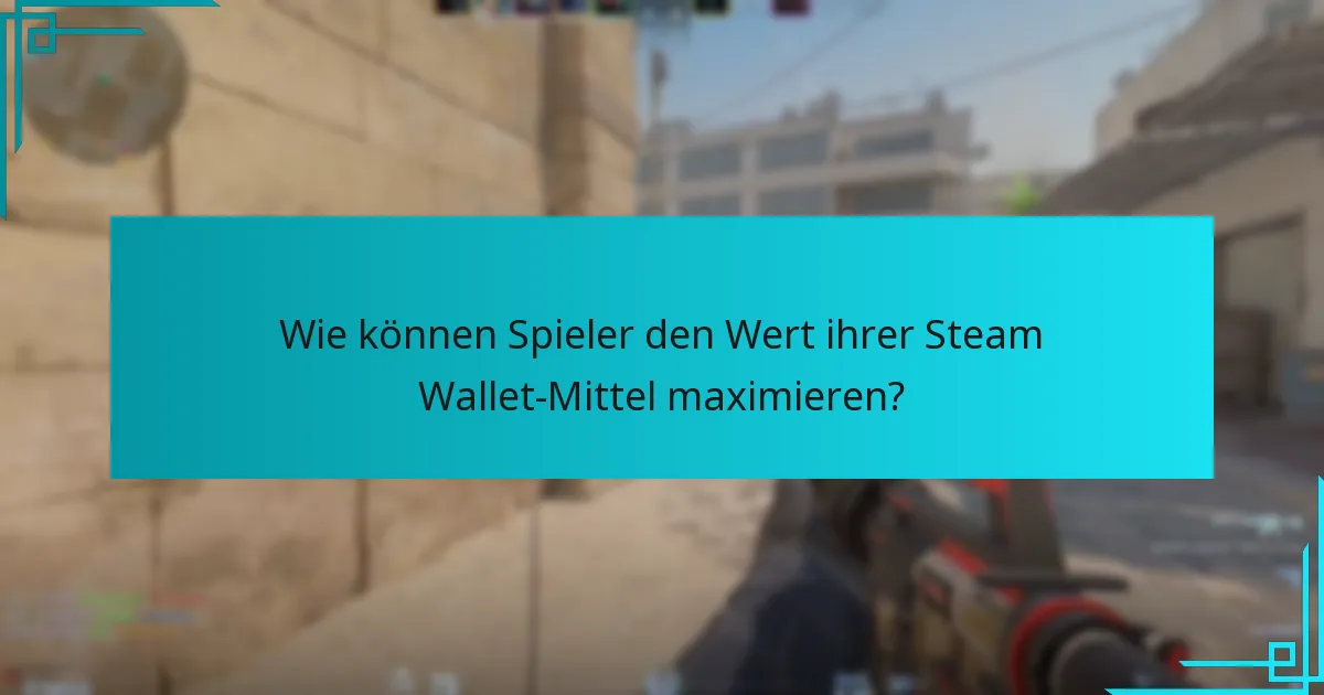 Wie können Spieler den Wert ihrer Steam Wallet-Mittel maximieren?